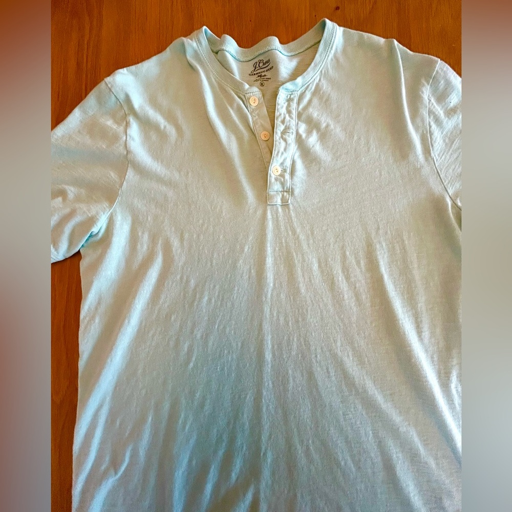 J. Crew Mint Green Short Sleeve Henley - Picture 4 of 11